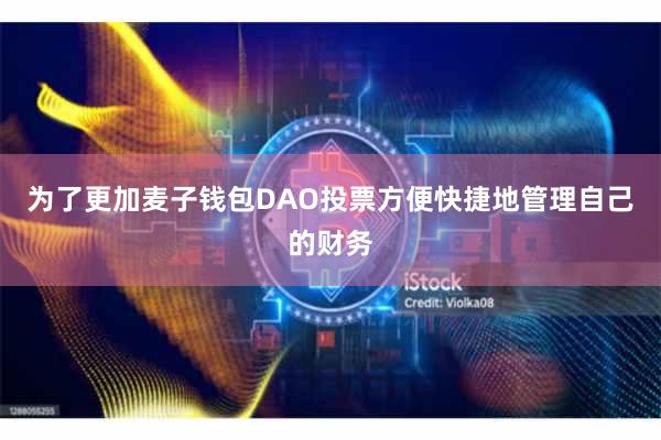 为了更加麦子钱包DAO投票方便快捷地管理自己的财务